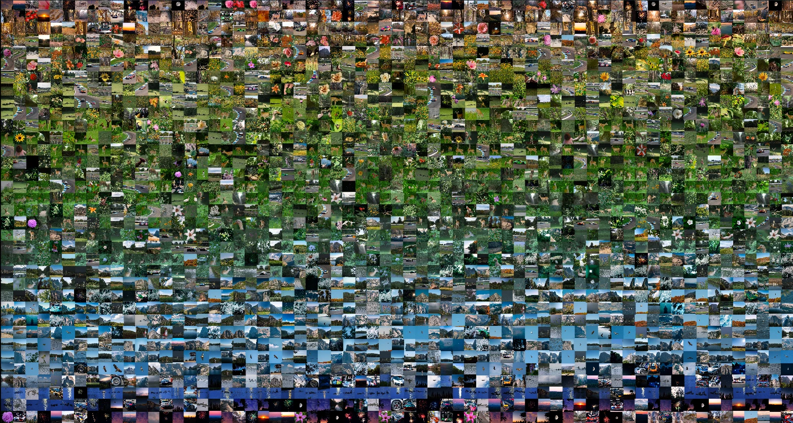 A dense mosaic of hundreds of photographs